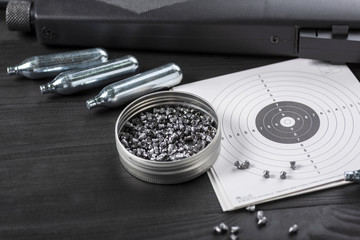 shots, shields and cartridges - shooting position on the sport shooting range © Robert Latawiec