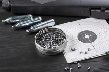 Fototapete Jagd shots, shields and cartridges - shooting position on the sport shooting range  © Robert Latawiec