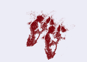 Roter Farbklecks