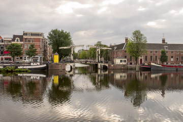 Fototapeta na wymiar Skinny bridge in Amsterdam. Netherlands