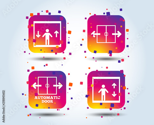 Automatic Door Icons Elevator Symbols Auto Open Person