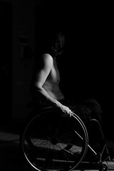 Obraz na płótnie Canvas disabled man in wheelchair