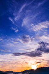 Hill station sunset