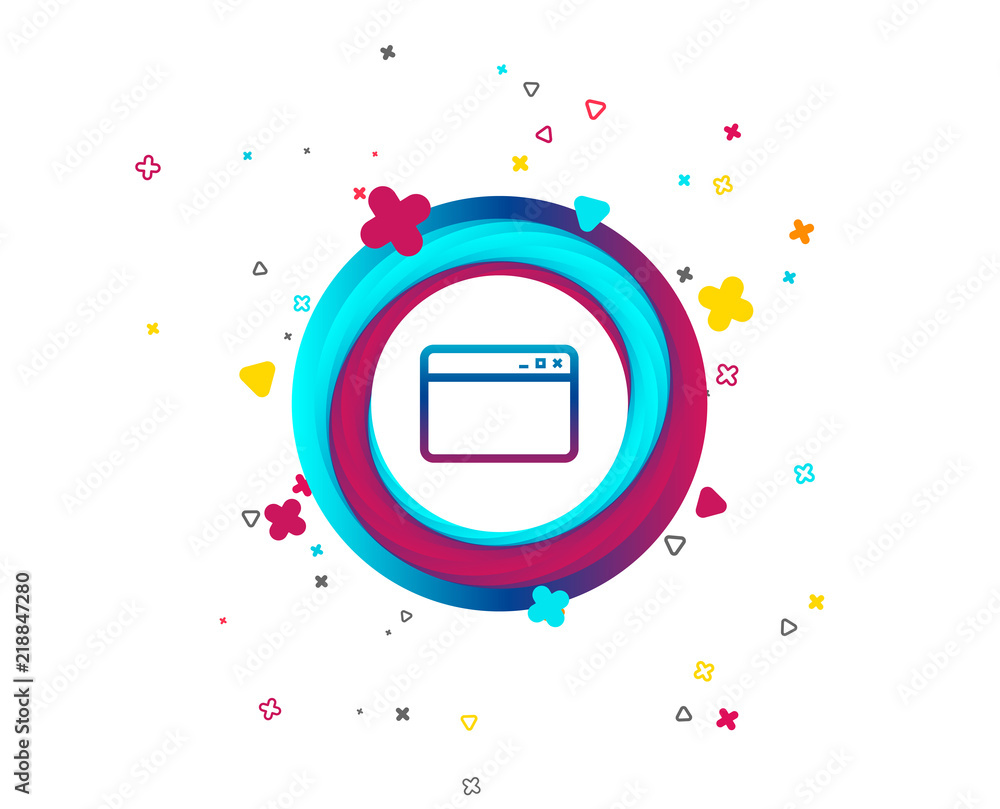 Poster browser window icon. internet page symbol. website empty template sign. colorful button with icon. g
