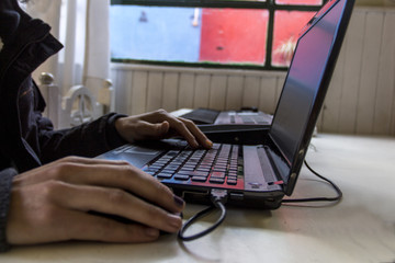  entrepreneur working on his notebook
