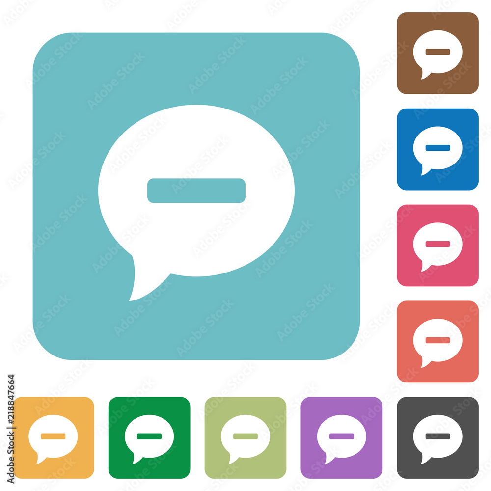 Poster delete comment rounded square flat icons