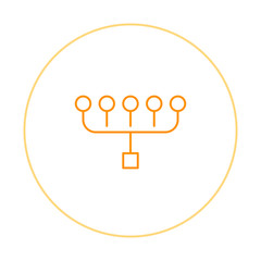 Bookkeeping icons with line art circles. Thin outline accounting emblems for the account service business. 