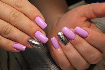 glamorous pink manicure