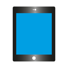 Black tablet PC with blue screen
