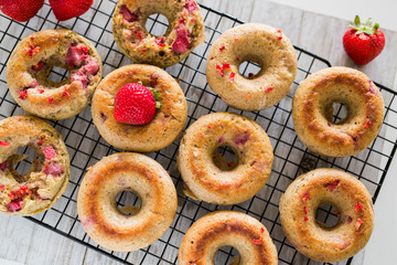 Homemade Strawberry Lemon Donut Dessert