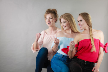 Positive female friends having fun