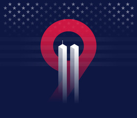 9/11 vector conceptual illustration vector background