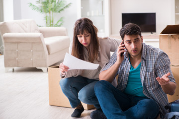 Young couple receiving foreclosure notice letter