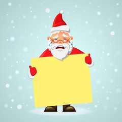 Santa Claus holding poster