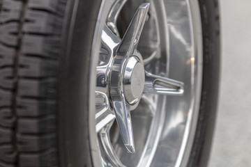 A Muscle Car Wheel and Tire