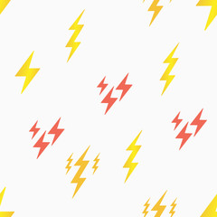 Seamless pattern with lightning bolt for your design. Children vector illustration of cartoon lightning.