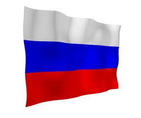 Waving flag of the Russian Federation. The National. State symbol of the Russia. 3D illustration