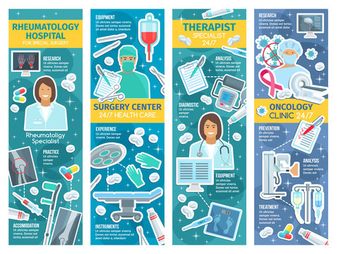 Rheumatology and oncology therapy clinic banners