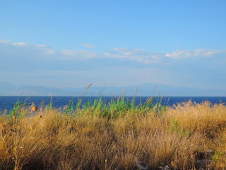 Pelopones Greece view to sea