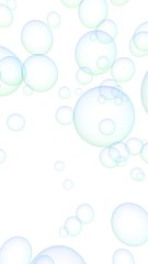 Light pastel colored background with pink bubbles. Wallpaper, texture blue balloons. 3D illustration