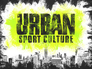 Urban city art. Street sport graphic style. Fashion stylish print. Template apparel, card, label, poster. emblem, t-shirt stamp graphics. Handwritten banner, logo or label.