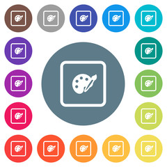 Adjust object color flat white icons on round color backgrounds