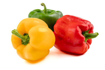 Colored paprika (pepper) isolated on a white background