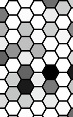 Black honeycomb with a gradient color. Isometric geometry. 3D illustration