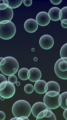 Dark background green mesh bubbles. Wallpaper, texture with bubble. 3D illustration