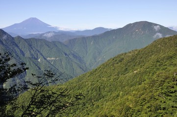 Fototapeta premium 姫次から富士山と大室山の展望