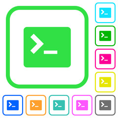 Command terminal vivid colored flat icons