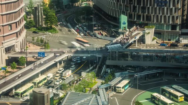 Time lapse video of cars traveling on roads in city