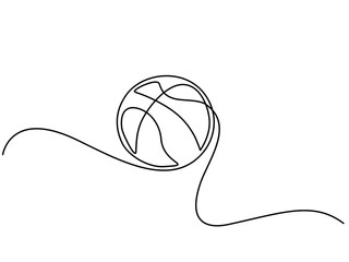 Dessin continu d& 39 une ligne. Icône de basket-ball. Illustration vectorielle