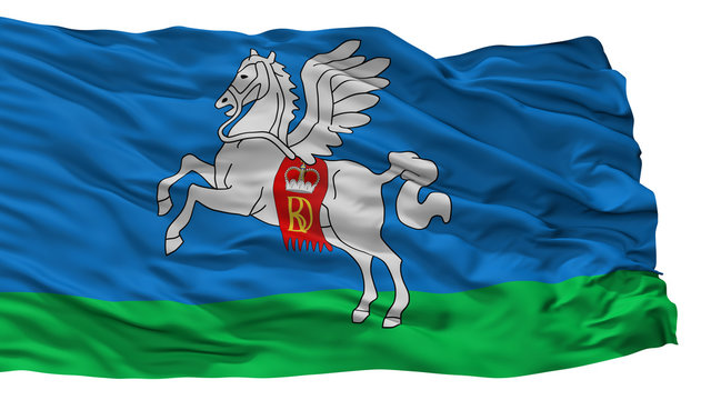 Slucak City Flag, Country Belarus, Isolated On White Background
