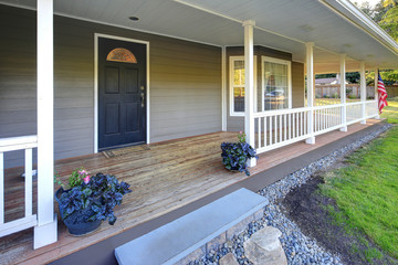 Entrance porch of a newly remodeled house.