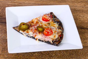 Pizza pepperoni with pepper