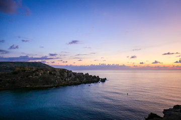 Obraz premium Coucher de Soleil Malte Gozo Comino ciel coloré