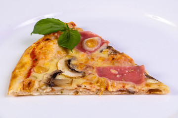 Pizza mushrooms and ham