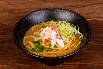 Japanese miso soup with crab