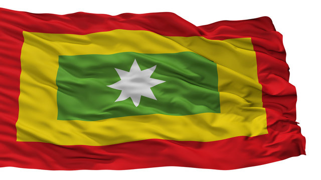 Malambo City Flag, Country Colombia, Atlantico Department, Isolated On White Background