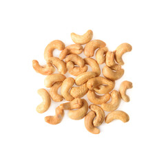 Close up  cashew nuts isolated  on white background