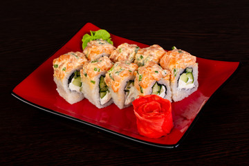 Japanese roll with salmon