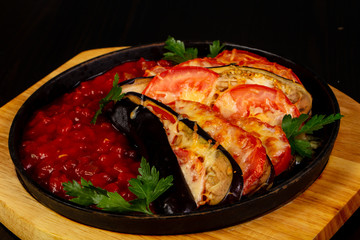 Baked eggplant with tomato