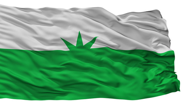 Piojo City Flag, Country Colombia, Atlantico Department, Isolated On White Background