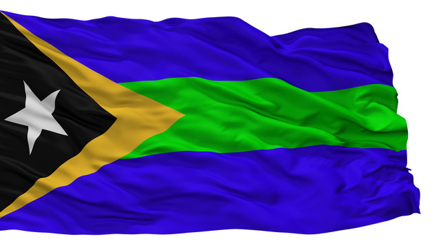 Manatuto City Flag, Country East Timor, Isolated On White Background