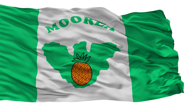 Moorea Maiao City Flag, Country French Polynesia, Isolated On White Background