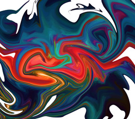 Visual fine art. Psychedelic swirl artwork. Marble design. Abstract background. Liquid paint. Fluid acrylic drawing. Vibrant marbled elements. Graphic draw.