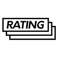 rating stamp on white