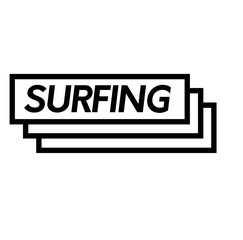surfing stamp on white