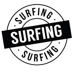 surfing stamp on white